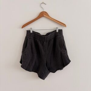 aerie Charcoal Black Elastic Waist Lounge Shorts